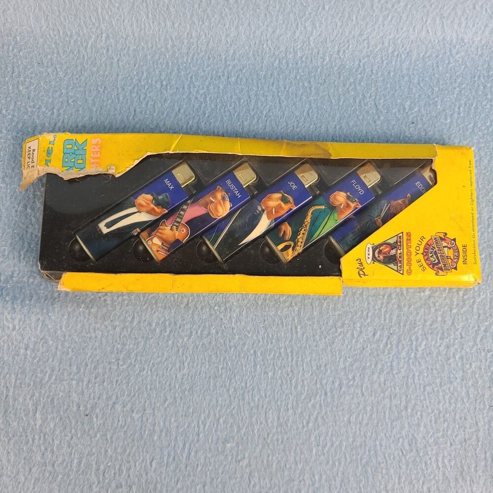 1991 Camel The Hard Pack Lighters – Set of 5 – Joe Camel Collectible – Vintage